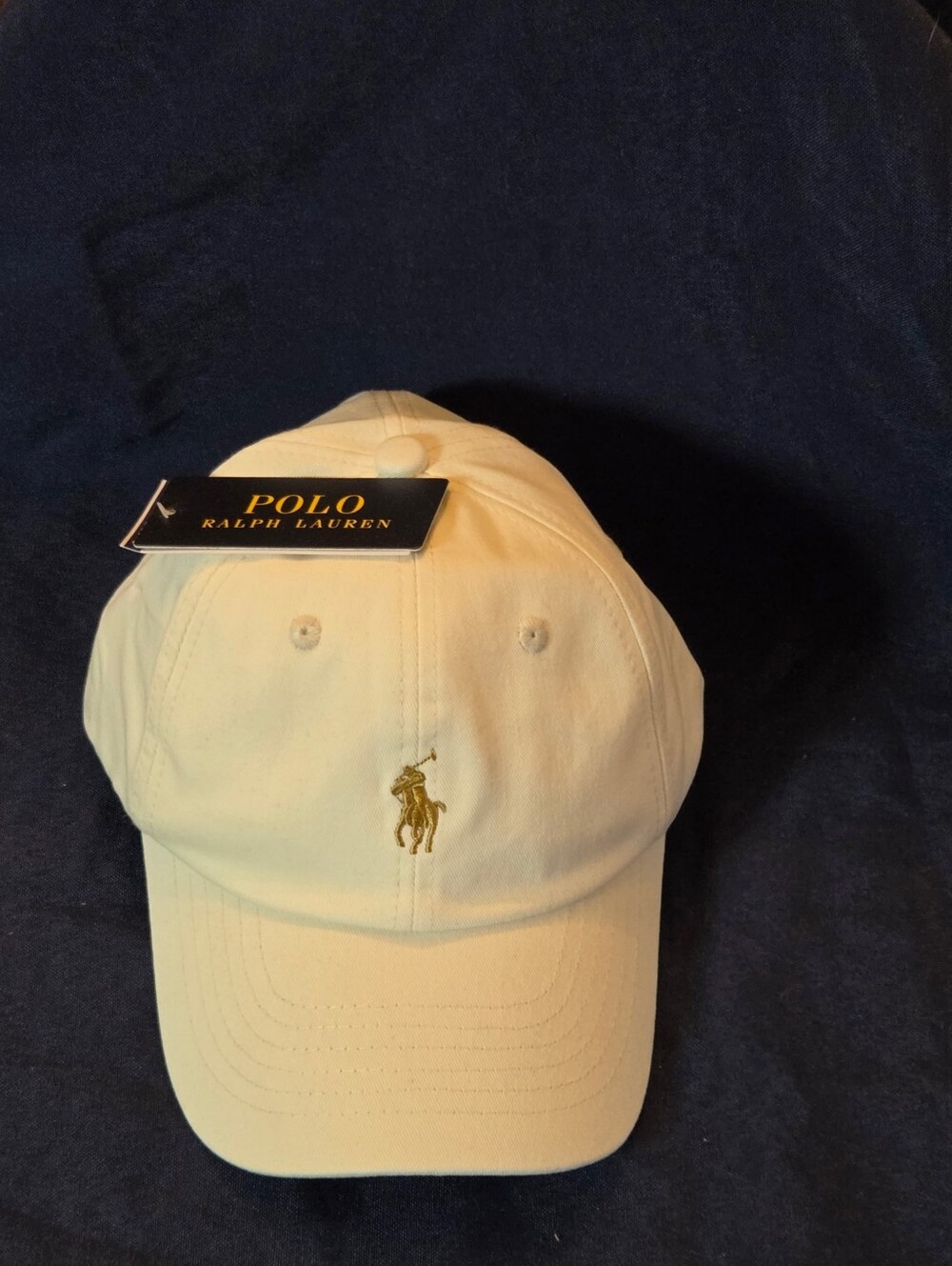 Ralph Lauren Cream Baseball Cap with Gold Polo Emblem 🚨 LOW INVENTORY ALERT 🚨 - Picture 4 of 4
